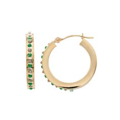 Diamond and emerald accents add the perfect sparkling touch to these remarkable Diamond Fascination 14k gold oval hoop earrings. Click on this JEWELRY & WATCHES GUIDE to learn about fit, styles, materials and more! Diamond and emerald accents add the perfect sparkling touch to these remarkable Diamond Fascination 14k gold oval hoop earrings. Click on this JEWELRY & WATCHES GUIDE to learn about fit, styles, materials and more! FEATURES Diameter: 14 mm Total weight: 1.14 grams Backings: click-it M Green 14k Gold Hoop Earrings, Elegant Green Hoop Earrings, Fine Jewelry Emerald Hoop Earrings In Green, Green Emerald Hoop Earrings In Fine Jewelry Style, Emerald Green Hoop Earrings Fine Jewelry, Green Emerald Hoop Earrings Fine Jewelry, Elegant Round Hoop Earrings With Emerald, Elegant Yellow Gold Emerald Hoop Earrings, Green Gemstone Hoop Earrings