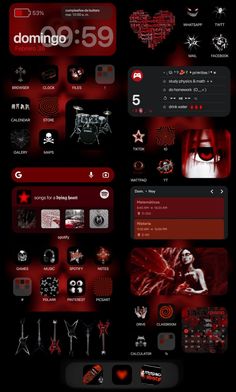 Red Theme Iphone Layout, Vampire Phone Theme, App Design Iphone, Lockscreen Themes, Themes For Mobile, Iphone Layouts, Whatsapp Theme, Ios Theme, Phone Background Wallpaper