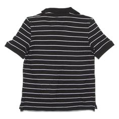 Item is in good used condition. >Size: S >Armpit To Armpit: 20" >Armpit To Cuff: 4" >Collar To Hem: 26" Black Cotton Polo Shirt With Striped Collar, Black Casual Polo Shirt With Striped Collar, Casual Black Polo Shirt With Striped Collar, Fitted Black Polo Shirt With Striped Collar, Black Shirt With Striped Collar, Black Collared Top With Striped Collar, Casual Black Shirt With Striped Collar, Striped Short, Striped Shorts