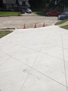 Custom driveway, concrete, saw cuts, diamond saw cuts Driveway Ideas, Concrete Contractor, House Landscaping, Concrete Driveways, Yard Work, House Landscape, Water Flow, Driveway, Oklahoma