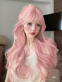 Transform your look with our coral pink long wavy synthetic wig! This delightful wig features a vibrant coral pink hue that exudes youthful charm and playful elegance. The long, cascading waves add volume and movement, creating a dreamy, ethereal appearance perfect for any kawaii or lolita ensemble. Made from high-quality synthetic fibers, this wig is not only soft and realistic but also easy to maintain. Whether you're dressing up for a special occasion, cosplay, or just want to add a touch of Fairy Tale Princess, Pink Hair Dye, Double Ponytail, Short Wigs, Reasons To Smile, Synthetic Wig, Long Curly, Hair Dye, Coral Pink