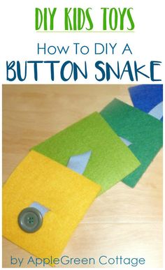 I've got a COLORFUL felt BUTTON SNAKE for you today - made in a moment, requiring really little sewing skills. It's one of the all-time favorite toys among toddlers, encouraging learning buttoning and fine motor skills through play. Fabric Games, Button Snake, Animals Sewing, Homemade Stuffed Animals, Fun Activities For Toddlers, Felt Owls, Diy Felt