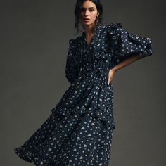 - Stella Nova Barbara Dress - Size Xs - New With Tags! - Navy Floral Button Front Shirt Dress, Black Slip Dress, Tweed Dress, Faux Wrap Dress, Dress With Cardigan, Mermaid Dresses, Navy Floral, Spaghetti Strap Dresses, Navy Color