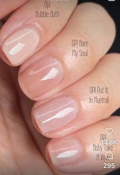 Regular Nail Polish French Tips, Elle Nail Polish, Milk Bottle Manicure Color, Nail Polish For Natural Nails, French Manicure Gel Polish, Wedding Nail Colors Bridesmaid, Honeymoon Pedicure Ideas, Clear Polish Pedicure, Natural Manicured Nails