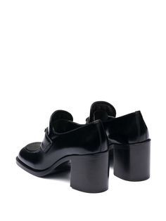 Find PRADA Block-heel Brushed-leather Loafers on Editorialist. black leather brushed finish panelled design enamel triangle logo branded footbed round toe high block heel Black Calf Leather Platform Loafers With Leather Sole, Black Patent Leather Monk Strap Shoes For Office, Modern Leather Loafers With Sculpted Heel, Black Slip-on Loafers With Cap Toe, Black Slip-on Cap Toe Loafers, Pointed Toe Calf Leather Monk Strap Shoes For Work, Black Wingtip Platform Loafers For Formal Occasions, Calf Leather Loafers With Sculpted Heel For Work, Black Calf Leather Platform Loafers For Work