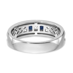 Whether as a wedding band, anniversary gift, or as a luxurious addition to a jewelry collection, this elegant "14k White Gold Real Diamond w/Sapphire Men's Band" is sure to impress. Get yours today and add a touch of sophistication to your style. Metal: 14k White Gold Average Weight: 6.03 GM Gem Weight: 0.2 Diamond Weight: 0.1 CT Item Size: 10.00 Product Type: Jewelry Jewelry Type: Rings Ring Type: Wedding Bands Material: Primary Gold Material: Primary - Color White Material: Primary - Purity 14 Pink Sapphire Band, Contour Wedding Band, Sapphire Wedding Band, Anniversary Wedding Band, Sapphire Band, Sapphire Wedding, 14k Rose Gold Ring, Mens Band, Womens Wedding Bands