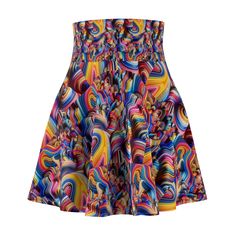 A versatile fit AOP skater skirt with a cozy, soft touch and a casual look. Inspired by the freedom of creativity, it will instantly become your everyday favorite. .: 95% Polyester 5% Spandex .: Versatile fit .: Printed on care label in black color .: White thread color .: Assembled in the USA from globally sourced parts Casual High Waist Mini Skirt With Wide Waistband, Casual Mini Skort With Wide Waistband, Casual Skort With Wide Waistband, Trendy Stretch Skirt With Gathered Detail, Trendy Stretch Gathered Skirt, Casual Stretch Full Skirt Bottoms, Casual Flared Skirt With Wide Waistband, Casual Flared Mini Skirt With Elastic Waistband, Casual Mini Skirt With Wide Waistband