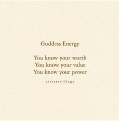 an image of a quote on the side of a white wall with gold lettering that reads goddess energy you know your worth you know your value