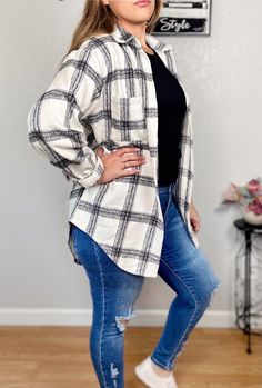 The Best Flannel is the perfect flannel you didn’t even know you needed. Let me tell you though that you will love it. It’s an oversized fit that is easily paired with leggings, jeans, even dresses or shorts. The material is a thick cotton so you know you are getting a piece that will last through the seasons. The styling options are endless, dress it up or dress it down. Make it into your own style. Open Front Button Down Long Oversized Fit Good Quality Material Oversized Fall Flannel Shirt For Everyday, Oversized Flannel Shirt For Everyday Fall Wear, Oversized Flannel Shirt For Everyday, Oversized Fall Flannel Shirt, Oversized Black Flannel Shirt For Fall, Oversized Flannel Shacket For Fall, Leggings And Flannel Outfit, Flannel Outfit Women, Outfits For Cruise