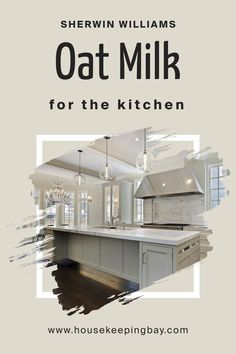 SW 9501 Oat Milk for the Kitchen by Sherwin-Williams Colorful Dishes, Farmhouse Aesthetic, Marble Countertops, The Kitchen, Countertops, Kitchens