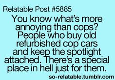 the text reads, reliable post 865 you know what's more annoying than cops?