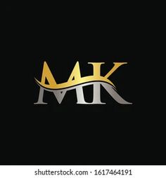 the letters m and k are combined in gold and silver colors on a black background