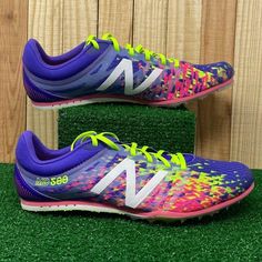 New Balance Wmns Md500 Track Field Spike Shoes Purple Woman's Size 10.5 Green New Balance Running Shoes With Laces, New Balance Multicolor Sports Sneakers, New Balance Multicolor Sneakers For Sports, New Balance Yellow Sports Sneakers, Yellow New Balance Running Shoes With Round Toe, New Balance Yellow Running Shoes With Round Toe, Yellow New Balance Running Shoes, New Balance Multicolor Running Shoes With Boost Midsole, Yellow New Balance Running Shoes For Sports