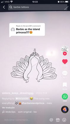 an image of someone's twitter account on their phone with the message barbie as the island princess?