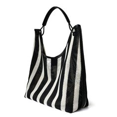 Free U.S. shipping. Style: Kintting , color:Black, suite for season：Spring, Summer, Autumn, Winter ，Anniversary, Going out, Hanging out, Travel, Material Cotton, Black and White Stripe Knit Shoulder Tote Summer Bags Trendy Black Crochet Bag For Shopping, Modern Crochet Bag For Summer, Black Spring Hobo Shoulder Bag, Black Hobo Tote Bag For Spring, Black Shoulder Hobo Bag For Spring, Elegant Black Woven Hobo Bag, Chic Black Shoulder Bag For Summer, Trendy Black Woven Hobo Bag, Black Summer Shoulder Bag For Shopping