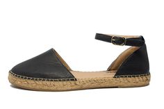 Espadrilles Handmade, in Spain, Outlet - Classic Strap Espadrille Laro in Black color by Avarcas USA Recycled Tires, Rioja Spain, Mary Jane Shoe, Handbag Boutique, Ankle Flats, Fashionable Snow Boots, Women's Espadrilles, Trendy Boutique, Black Espadrilles