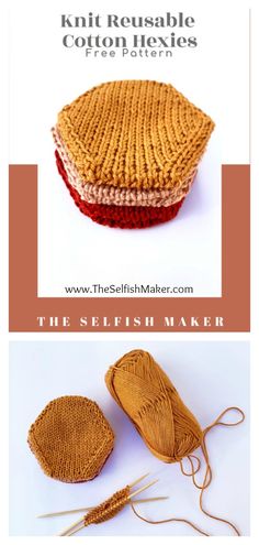 the knitted hat is made with yarn