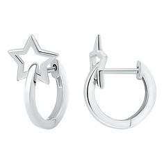 Accessorize in style with these Aleure Precioso sterling silver star huggie hoop earrings. Click on this JEWELRY & WATCHES GUIDE to learn about fit, styles, materials and more! Accessorize in style with these Aleure Precioso sterling silver star huggie hoop earrings. Click on this JEWELRY & WATCHES GUIDE to learn about fit, styles, materials and more! FEATURES Dimensions: 15 mm x 8 mm Backings: click-it Nickel free Metal: sterling silver Plating: 18k gold flash plated, fine silver Finish: polished Packaging: pouch Size: One Size. Gender: female. Age Group: adult. Nickel-free Star-shaped Huggie Earrings, Elegant Silver Star Huggie Earrings, Huggie Earrings With Star Charm, Silver Star-shaped Minimalist Huggie Earrings, Silver Star Huggie Earrings For Everyday, Silver Hoop Earrings With Star Charm, Sterling Silver Star Huggie Earrings Minimalist Style, Silver Star Huggie Earrings Minimalist Style, Sterling Silver Star Shaped Minimalist Huggie Earrings