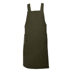 a dark green apron on a white background