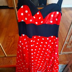 New Swing Dress Red And White Polka Dots Red A-line Dress For Costume Party, Red Dresses For Summer Costume Party, Retro Red Lined Dress, Red Lined Dress For Holidays, Retro Red Dress For Costume Party, Dress Red, White Polka Dot, Swing Dress, Red Dress