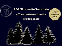 three trees with the text, free silhouette template for photoshopped and inked