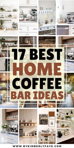 Home Coffee Bar Ideas For Great Mornings Small Kitchen With Coffee Bar, Coffee Bar Room Ideas, Home Coffee Bar Ideas Kitchen Counters, Small Counter Coffee Bar Ideas, Coffee Corner In The Kitchen, Floating Shelves Kitchen Coffee Bar, Coffee Dry Bar, Coffee And Drink Station, How To Style A Coffee Bar