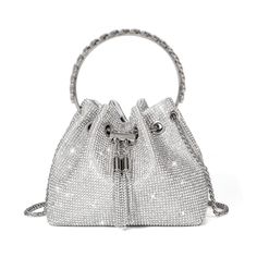 PRICES MAY VARY. Material: The surface of the bag is made of 10,000 high-quality crystal rhinestones, and the inside is made of soft polyester, a trendy elegant luxury evening bag. Structure: Size: 6.7" x 4.3" x 5.9" / 17cm x 11cm x 15cm. This fashion shimmering rhinestone purse can hold your daily essentials like cell phone, lipstick, make ups, mini earphones, small wallet, sunglasses, keys etc. Tassel & Drawstring Design: Protect your bag with a tassel hook & drawstring and tensioning the chai Sparkly Clutch, Rhinestone Purse, Glitter Purse, Rhinestone Clutch, Crystal Clutch, Purse For Women, Evening Handbag, Evening Wedding, 8th Grade