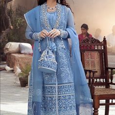 Kurta With Pants And Dupatta Heavily Embroidered Just Elegant Dupatta Is Organza 3 Piece Suit Women, Ayza Khan, Ethnic Clothes, Pakistani Designer Suits, Desi Wear, Pakistani Fashion Casual, Pakistani Fancy Dresses, Ayeza Khan, Pakistani Clothes