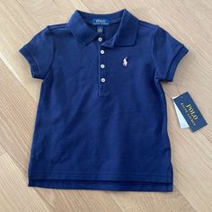 Button Down Polo With Pink Pony. Cute Blue Collared Top, Blue School Tops With Button Closure, Cute Blue Shirt With Button Closure, Cute Blue Tops With Button Closure, Button Down Polo, Ralph Lauren Blue, Ralph Lauren Shirt, Kids Shirts, Polo Ralph