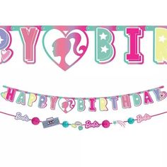 a birthday banner with the words happy birthday on it