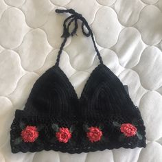 Super Cute And Never Worn! Back Is Adjustable As Well. Would Be Super Cute With Jean Shorts Or A Maxi Skirt! From Urban Outfitters. Make Offers! Black Crochet Top For Summer, Black Crochet Knitted Top For Summer, Black Knitted Crochet Top For Summer, Summer Black Crochet Knit Top, Black Knit Crochet Top For Summer, Black Crochet Lace Tops For Vacation, Black Crochet Cotton Top, Spring Black Crochet Top With Crochet Trim, Casual Black Crochet Top With Lace