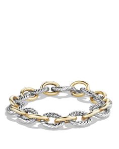 David Yurman Oval Large Link Bracelet with Gold Chain Bracelet Silver, Twist Jewelry, Modern Silver Jewelry, David Yurman Bracelet, Jewelry Tips, Silver Link Bracelet, Basic Jewelry, Fine Silver Jewelry, Link Chain Bracelet