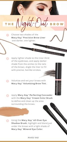 Makeup Party Night, Makeup Tips Lips, Night Out Makeup, Makeup Tips And Tricks, Mary Kay Eyes, Perfect Brow, Pink Makeup Brush