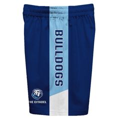 Let your kiddo look cool and ready in his new team spirit boys athletic shorts with side pockets and panels. Let him play, go to the game, and cheer loudly and proudly with his Citadel Bulldogs shorts by Vive La Fete.Celebrate and cheer on game day with our athletic design NCIT1_BTAS165Short. Officially Licensed product sold by Vive La FeteThis awesome graphics, fun, game day boys’ pull-on athletic short features officially licensed Citadel Bulldogs colors and graphics; perfect to cheer for your Collegiate Sports Team Shorts, Team-colored Athletic Shorts For Basketball Season, Athletic Shorts With Team Name For Sports Events, Sporty Team-colored Shorts With Team Logo, Sporty Team-colored Shorts For Game Day, Sporty Game Day Shorts In Team Colors, Sporty Shorts With Team Name For Sports Events, Team-colored Cotton Athletic Shorts For Sports, Collegiate Blue Sports Bottoms