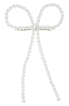 A wire bow covered in dainty imitation pearls tops this easy barrette that instantly elevates your look. 8"L x 4 1/2"W Metal/imitation pearl Spot clean Imported Pearl Belt, Coquette Bows, Bow Barrette, Pearl Bow, Hair Accessories For Women, Halloween Costume, Womens Hairstyles, Halloween Costumes, Hair Accessories