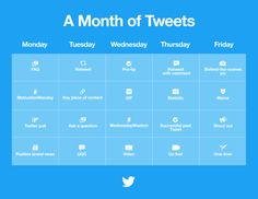 the month of tweets on twitter is shown in blue and has white text