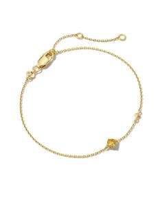 Meet this delicate and dainty layer that’s sure to delight. The Maisie 18k Gold Vermeil Delicate Chain Bracelet in Orange Citrine is our most minimal birthstone style, perfect for personalizing your look with elevated materials. Speaking of personalization, this bracelet features an adjustable closure for a custom fit. Citrine represents November birthdays, inspiring wonder, joy, and creativity. Metal 18k Yellow Gold Vermeil What is Vermeil? Vermeil (that’s pronounced ver-may) is a gold plating Delicate Yellow Gold Bracelet With Birthstone, Citrine Bracelet Jewelry For Gift, Citrine Bracelet Jewelry Gift, Orange Kendra Scott, Formal Citrine Bracelet, Elegant Adjustable Citrine Bracelets, Elegant Amber Citrine Bracelet, Kendra Scott Bracelet, Orange Citrine