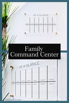 the family command center with text overlay that reads, at a glance on it