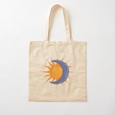 100% cotton reusable shopping carry bag with digital print on one side. A cute sun and crescent moon doodle! Cheap Reusable Summer Canvas Bag, Cheap Cotton Screen Print Canvas Bag, Cheap Artistic White Canvas Bag, Cheap Summer Canvas Bag With Graphic Print, Cheap Artsy Cotton Bags, Painting Toat Bag Ideas, Tote Bag Craft Ideas, Totes Bag Design Ideas, Painted Tote Bag Ideas Easy Patterns