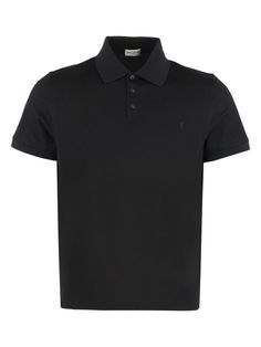 1000 SAINT LAURENT COTTON-PIQUÉ POLO SHIRT Pique Polo Shirt, Cotton Polo, Perfect Woman, Shirt Sale, Polished Look, Black Shirt, Black Color, Saint Laurent, Polo Shirt