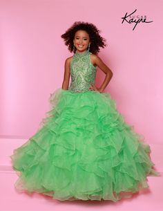 Sugar Kayne C326 Kiwi Girls Preteens Pageant Dress Ruffled Long Skirt High Neckline Crystal Bodice Sleeveless Pageant Gown With Ruffles And Fitted Bodice, Princess Sleeveless Pageant Dress, Sleeveless Princess Pageant Dress, Quinceanera Pageant Ball Gown With Ruffles, Fitted Pageant Dress With Ruffles, Ball Gown Style, Sweet 16 Fitted Gown With Ruffles, Fitted Ruffled Ball Gown Pageant Dress, Fitted Ball Gown Pageant Dress With Ruffles, Fitted Ruffled Gown For Sweet 16