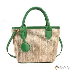 Bird in Bag - New straw woven bag woven bag crossbody handbag bucket bag casual beach crossbody bag Street Trends, Woven Bag, Sewing Thread, Bird In Bag, Casual Bags, Straw Bag, Bucket Bag, Straw, Crossbody Bag