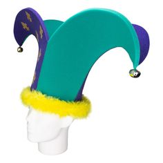 This Mardi Gras 2 Points Jester Hat will definitely make you stand out at your next Party, Hora Loca, Wedding, Corporate Event, Birthday, Quinceanera, or Halloween Party! It can be used as a wedding hats, top hats, photo booth props, or a party favor. Green Novelty Party Hat, Fun Party Costume Cap, Novelty Hats For Carnival Themed Events, Fun Green Mini Hats For Party, Fun Green Mini Hats For Parties, Green Fun Party Mini Hats, Novelty Hats For Costume Party And Carnival, Novelty Hats For Carnival Costume Party, Novelty Party Costume Hats And Headpieces