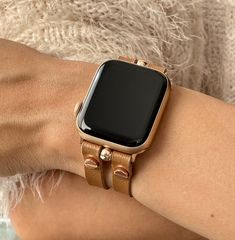 High Quality Italian Tan Color Vegan Leather Strap Bracelet. Double Strapped 7mm Strap with Adjustable Buckles. Gorgeous Design Bracelet Tailored to Perfection. Designed And Handmade by Simeon D Jewelry Studio. This Bracelet Fits ALL Apple Watch Series. Please Measure Your Wrist Before Submitting Your Order! Not For Other Models. Apple Watch Is NOT Included. Ultra Fiber Vegan Leather: -Moisture-Wicking and Heat-Dispensing -Water-Washable -Breathable -Lightweight Let's be Friends! Follow my Studi Rose Gold Bracelet Strap Apple Watch Band, Trendy Adjustable Apple Watch Band For Everyday Use, Adjustable Rose Gold Bracelet Strap Apple Watch Band, Trendy Rose Gold Watch Band With Bracelet Strap, Rose Gold Watch Band For Fashion Accessory, Rose Gold Watch Bands With Bracelet Strap, Gold Leather Strap Apple Watch Band For Everyday, Trendy Adjustable Leather Strap Apple Watch Band, Everyday Gold Leather Strap Apple Watch Band