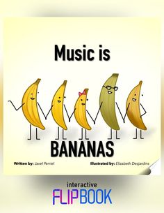 an image of bananas with funny faces and music is bananas written on the front cover