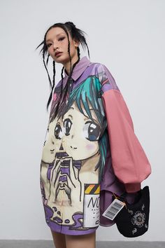 Design Concept DAMAGE ASIA 22SS FALL/WINTER 2D anime print long-sleeved shirt via YELLOW ZONE collection. Size Chart Size Length cm Chest Circumference cm Shoulder Width cm Sleeve Length cm One Size fits all 80 145 60 61 Size Recommendation Recommended Height cm Recommended Weight lb S 150-160 105 - M 160-170 105-120 L 170 + 120 + Each brand offers a unique fit. Refer to the size chart for an ideal match. 🖤📏 Feel free to reach out to us via the contact form, chatbot, or email info@dsdrip.com a Unique Fits, Sweater Jumpsuit, Space Girl, Cropped Vest, Contact Form, Graphic Inspiration, Fashion Graphic, Design Concept, Fast Fashion