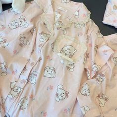 Pink Miko Kitty Pajamas Suit KI478 Kawaii Cotton Long Sleeve Sleepwear, Pink Long Sleeve Matching Set Sleepwear, Cute Long Sleeve Home Sets, Long Sleeve Cartoon Print Sleepwear, Long Sleeve Cartoon Print Sleepwear For Home, Casual Cartoon Print Sleepwear Sets, Casual Cartoon Print Sleep Sets, Casual Sleepwear Sets With Cartoon Print, Cute Matching Loungewear Set