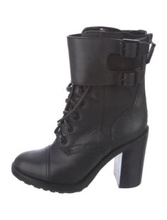 Tory Burch Leather Ankle Combat BootsBlackRound-ToesWrap-Around Straps & Exposed Zip Closure at SidesDesigner Fit: This designer typically runs true to size.Unfortunately, due to restrictions, this item may not be eligible for shipping in all areas. Black Tory Burch Boots, Leather Combat Boots, Boot Shoes Women, Combat Boots, Tory Burch, Shoe Boots, Women Shoes, Running, Boots