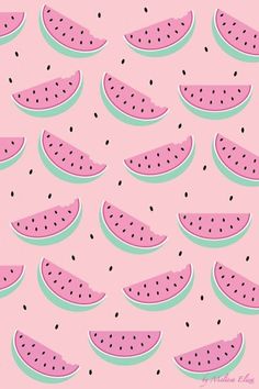 watermelon slices on a pink background