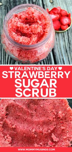 Strawberry Sugar Scrub, Strawberry Sugar, Homemade Scrub, Sugar Scrub Recipe